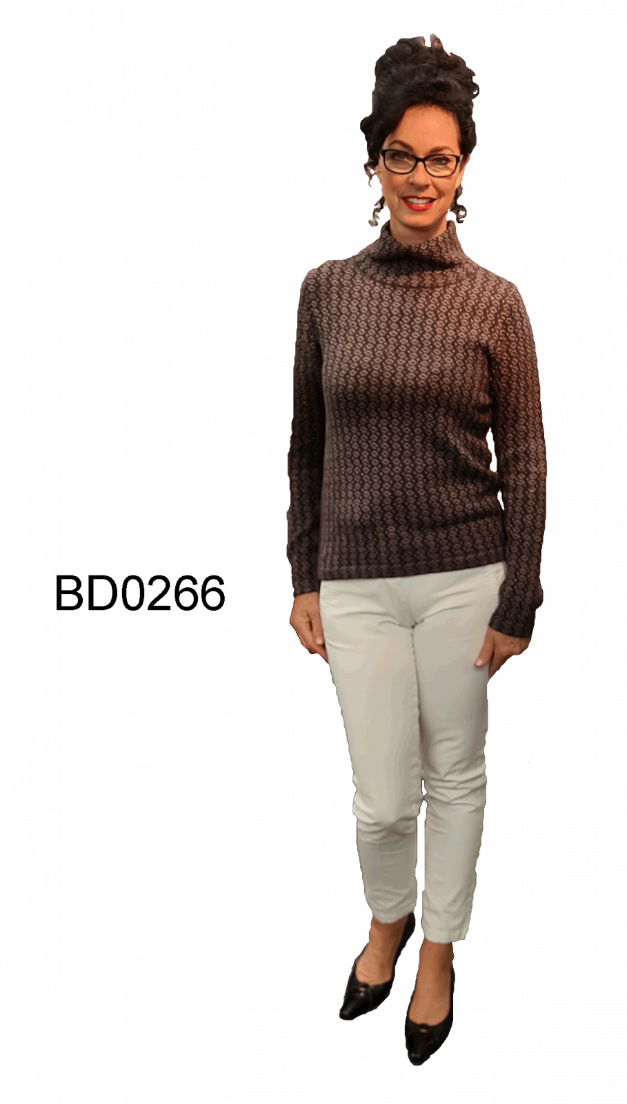 Women's Alpaca High Collar Sweater 